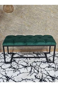 Siyah Boyalı - L - Ayaklı 100 cm x 38 cm Oturak - Bench - Makyaj Taburesi - Makyaj Oturak Yeşil Renk 100 x 40 Boyut/Ebat thumbnail 4