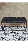 Siyah Boyalı Diktörtgen 100 cm x 40 cm Oturak Puf - Bench - Makyaj Oturağı - Oturak Füme Renk 100 x 40 Boyut/Ebat - 4