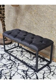 Siyah Boyalı Diktörtgen 100 cm x 40 cm Oturak Puf - Bench - Makyaj Oturağı - Oturak Füme Renk 100 x 40 Boyut/Ebat - 1