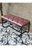 Siyah Boyalı - L - Ayaklı 100 cm x 38 cm Oturak - Bench - Makyaj Taburesi - Makyaj Oturak Pembe Renk 100 x 40 Boyut/Ebat thumbnail 3