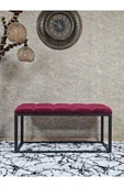 Siyah Boyalı Diktörtgen 100 cm x 40 cm Oturak Puf - Bench - Makyaj Oturağı - Oturak Bordo Renk 100 x 40 Boyut/Ebat thumbnail 2
