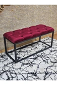Siyah Boyalı Diktörtgen 100 cm x 40 cm Oturak Puf - Bench - Makyaj Oturağı - Oturak Bordo Renk 100 x 40 Boyut/Ebat thumbnail 3