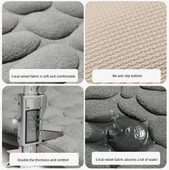 Zhlhome Kaydırmaz Banyo Paspası Gri 60x38Cm thumbnail 4