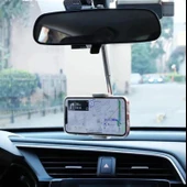 Zhltools Araç İçi Dikiz Aynası Telefon Tutucu Teleskopik Telefon Tutacağı Beyaz thumbnail 1