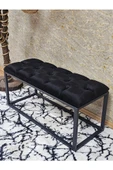Siyah Boyalı Diktörtgen 100 cm x 40 cm Oturak Puf - Bench - Makyaj Oturağı - Oturak Siyah Renk 100 x 40 Boyut/Ebat thumbnail 1