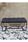 Siyah Boyalı - L - Ayaklı 100 cm x 38 cm Oturak - Bench - Makyaj Taburesi - Makyaj Oturak Füme Renk 100 x 40 Boyut/Ebat - 4