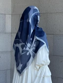 Pamuklu Vera Desen Eşarp-Turkuaz - 2