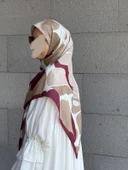 Pamuklu Vera Desen Eşarp-Bordo - 3