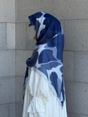 Pamuklu Vera Desen Eşarp-Turkuaz - 5