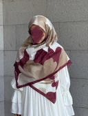 Pamuklu Vera Desen Eşarp-Bordo - 6