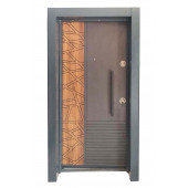 Tezwood 1556 Antrasit Renk Statik Kasalı Rustik Çizgili Model Çelik Kapı, Daire Kapısı, Villa Kapısı - 1