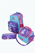 WIA SW019 Unicorn - 3' Lü Okul Çantası Seti - Sırt Ve Beslenme Çantası + Kalemlik - 1