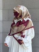 Pamuklu Vera Desen Eşarp-Bordo - 5