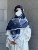 Pamuklu Vera Desen Eşarp-Turkuaz - 3