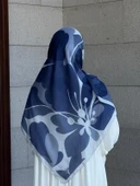 Pamuklu Vera Desen Eşarp-Turkuaz - 4