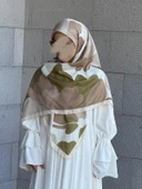 Pamuklu Vera Desen Eşarp-Vizon/Haki - 8
