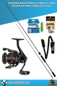 Shimano Bassterra XT 244cm 3-15gr Okuma Ceymar 2500A 8 Örgü Olta Seti thumbnail 1