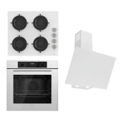 Ferre FLOWART-SILENTART Serisi Beyaz Set (CS206 + QBL63CB +D078-SA ) - Emaye Izgara - 1