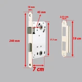 Banyo Wc Sessiz Kapı Gömme Kilidi 45 mm İç Silindirsiz Barelsiz Dayanıklı Metal Kilit Mekanizması thumbnail 2