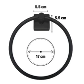 BUFFER® Kendiliğinden Yapışkanlı Siyah Paslanmaz Metal Yuvarlak Havluluk thumbnail 5