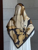 Pamuklu Vera Desen Eşarp-Siyah/Gold - 6