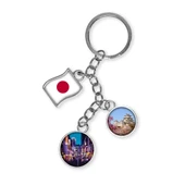 Japonya Üçlü Epoksi Metal Çift Taraflı Damla Anahtarlık Japan thumbnail 1