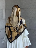 Pamuklu Vera Desen Eşarp-Siyah/Gold - 5