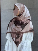 Pamuklu Vera Desen Eşarp-Kahve - 6