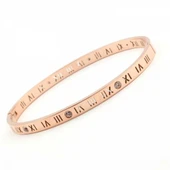 Roma Rakam Ince Taşlı Rose Çelik Bileklik - 2