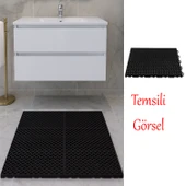 Plastik Karo Banyo Wc Lavabo Tuvalet Zemin Izgarası 30x30 cm Siyah Renk 6 Adet Kaydırmaz Izgara - 7