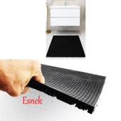 Plastik Karo Banyo Wc Lavabo Tuvalet Zemin Izgarası 30x30 cm Siyah Renk 6 Adet Kaydırmaz Izgara - 6
