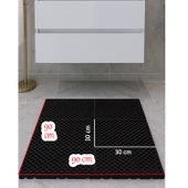 Plastik Karo Banyo Wc Lavabo Tuvalet Zemin Izgarası 30x30 cm Siyah Renk 6 Adet Kaydırmaz Izgara - 3