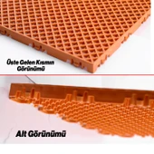 Plastik Karo Banyo Wc Lavabo Tuvalet Zemin Izgarası 30x30 cm Turuncu Renk 6 Adet Kaydırmaz Izgara - 4