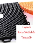 Plastik Karo Banyo Wc Lavabo Tuvalet Zemin Izgarası 30x30 cm Turuncu Renk 6 Adet Kaydırmaz Izgara - 5