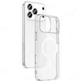 Apple iPhone 17 Pro Kılıf Zore M-safe Şarj Özellikli Şeffaf Kamera Çerçeveli Porto Kapak - 1