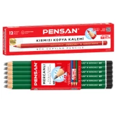 Pensan Mercanlı Kurşun Kalem HB 12'li + Kırmızı Kopya Kalemi 12'li thumbnail 1