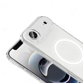 Apple iPhone 17 Air Kılıf Zore M-safe Şarj Özellikli Şeffaf Kamera Çerçeveli Porto Kapak - 3