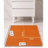 Plastik Karo Banyo Wc Lavabo Tuvalet Zemin Izgarası 30x30 cm Turuncu Renk 6 Adet Kaydırmaz Izgara - 3