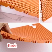 Plastik Karo Banyo Wc Lavabo Tuvalet Zemin Izgarası 30x30 cm Turuncu Renk 6 Adet Kaydırmaz Izgara - 6