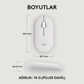 M350s Pebble 2 Bluetooth Kablosuz Sessiz Kompakt Mouse - Beyaz - 6
