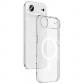 Apple iPhone 17 Air Kılıf Zore M-safe Şarj Özellikli Şeffaf Kamera Çerçeveli Porto Kapak - 1