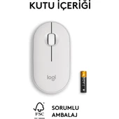 M350s Pebble 2 Bluetooth Kablosuz Sessiz Kompakt Mouse - Beyaz - 7