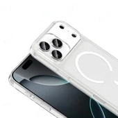 Apple iPhone 17 Pro Kılıf Zore M-safe Şarj Özellikli Şeffaf Kamera Çerçeveli Porto Kapak - 3