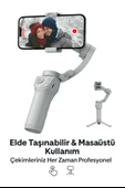 Otomatik Yüz Takipli Telefon Gimbal 330 Döner, Tripod Destekli, Profesyonel Video Çekim Sabitleyici - 2