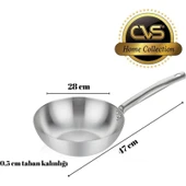 CVS Dn 20042 Ametist 28 cm Paslanmaz Çelik Wok Tavası - 2