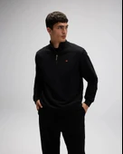 Ellesse EM580-BK Erkek Yarım Fermuarlı Siyah Sweat - 14
