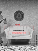 İkili İstiridye Siyah Boyalı Telli Ayak Çay Seti Koltuk Tekli Berjer , İkili Berjer Koltuk Kahverengi Renk 110 x 48 Boyut/Ebat thumbnail 5