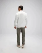 Ellesse EM580-OF Erkek Yarım Fermuarlı Beyaz Sweat - 5