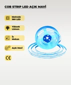 12V COB Şerit Led Açık Mavi Işık  - Metrede 360 Led - 5 Metre - 1