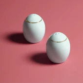 Güral Porselen Bilbao Altın Fileli Biberlik ve Tuzluk Seti - 1